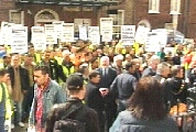 Gama workers - Protest at Leinster House Gama workers - Protest at Leinster House