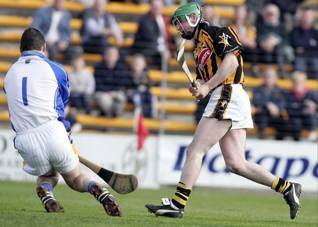 Eoin Larkin nets for Kilkenny in today's defeat of Tipperary in Nowland Park
