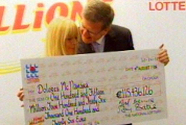 She's a winner! - Dolores McNamara with her cheque She's a winner! - Dolores McNamara with her cheque