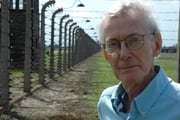 Presenter Cathal O’Shannon on location in Auschwitz.