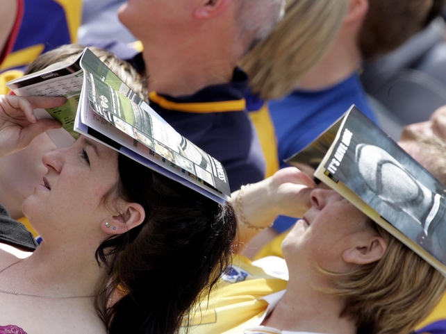 Fans feel the heat in the rare Irish sunshine