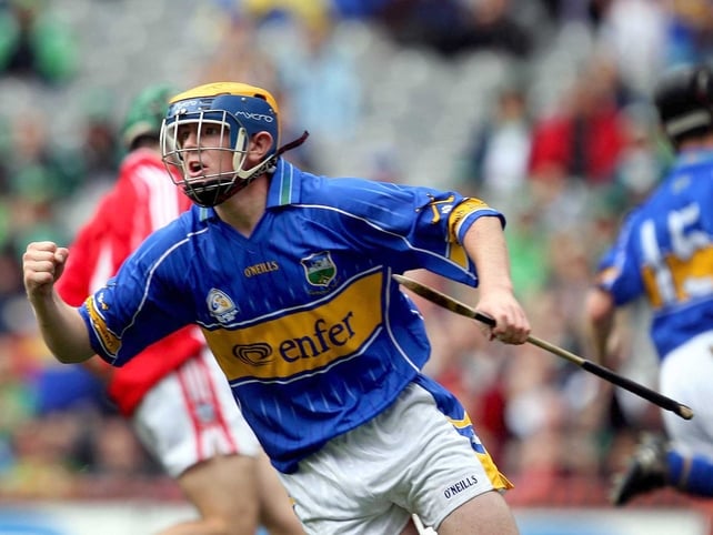 Tipp's Sean Carey celebrates after one of his two goals