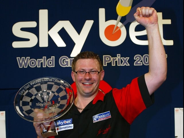 James Wade celebrates his Skybet World Grand Prix title victory