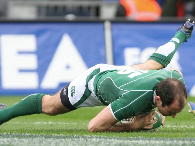 Girvan Dempsey crosses for Ireland's only try