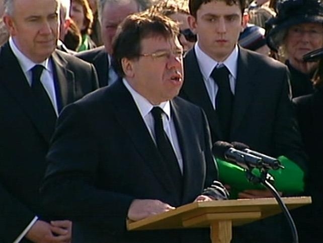 Brian Cowen - Delivered the oration at St Fintan's Cemetery in Sutton Brian Cowen - Delivered the oration at St Fintan's Cemetery in Sutton