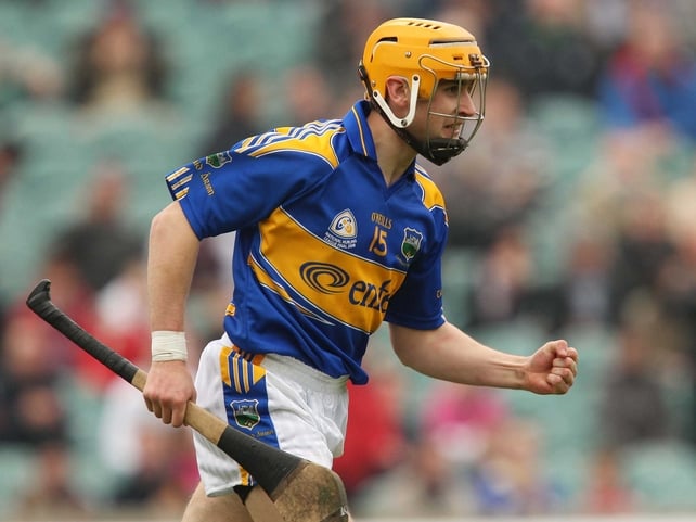 Ryan celebrates his goal at the Gaelic Grounds