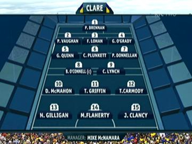 Clare starting XV
