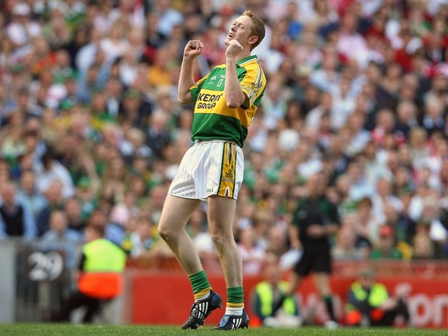 Kerry forward Colm Cooper reacts in frustration after missing a scoring chance