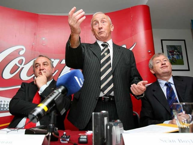 Boylan speaks to the media at a press conference at Croke Park this morning