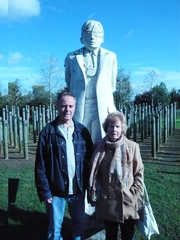 Some of the O'Callaghan family visit their executed relative Patrick Downey’s memorial ‘post’ at the National Memorial Arboretum has been set up at Alrewas, in Staffordshire, UK.