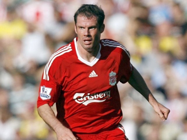 Jamie Carragher saw red in Liverpool's 3-1 defeat