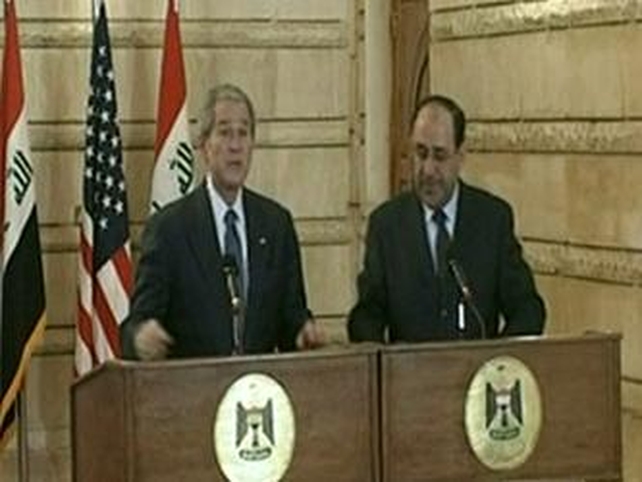 George W Bush - Ducked shoes thrown during press conference George W Bush - Ducked shoes thrown during press conference