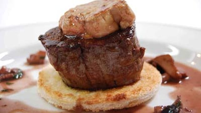 Tournedos Rossini With Wild Mushrooms And Red Wine Reduction Tournedos Rossini With Wild Mushrooms And Red Wine Reduction