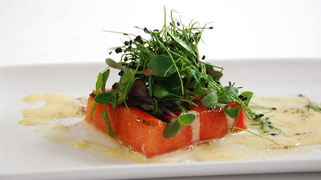 Watermelon Steak with Champagne Sauce Watermelon Steak with Champagne Sauce