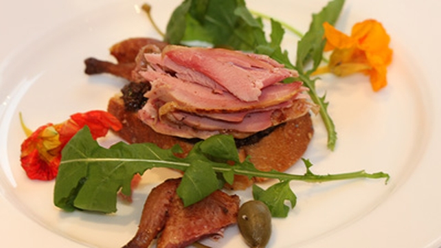 Smoked Quail on Toasted Sourdough with Black Olive Tapenade Smoked Quail on Toasted Sourdough with Black Olive Tapenade