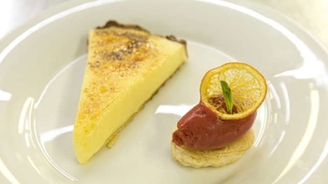 Lemon Cream Tart with Raspberry Sorbet Lemon Cream Tart with Raspberry Sorbet