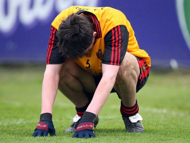 A dejected Timmy Hanna at the final whistle