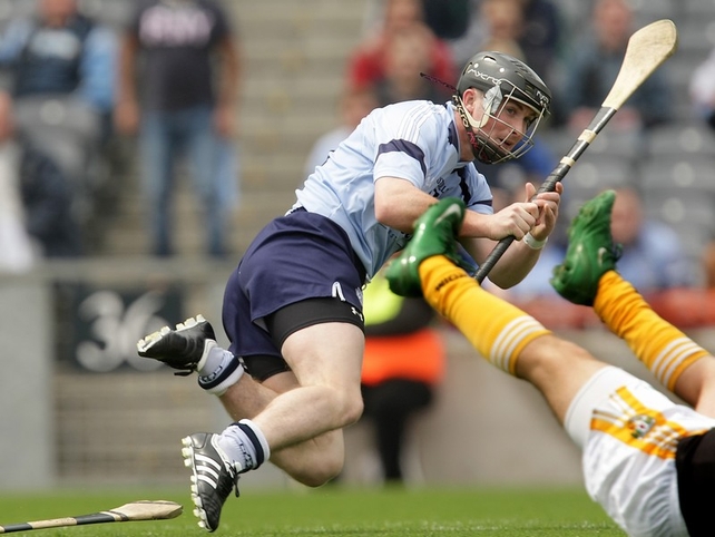 David O'Callaghan opens the goal account at Croke Park today