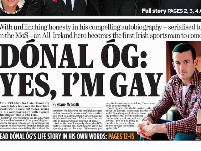 The front page of the Irish Mail on Sunday