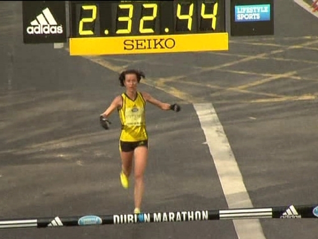 Ukraine athlete Katerina Stetsenko won the women's race