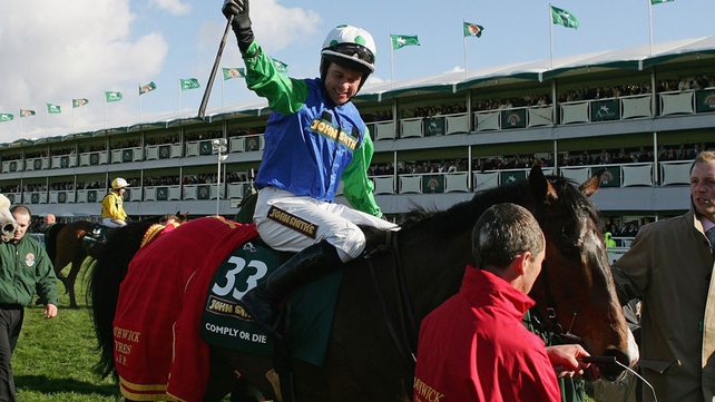 Timmy Murphy carried Johnson's colours to victory in the 2008 Grand National on Comply Or Die.