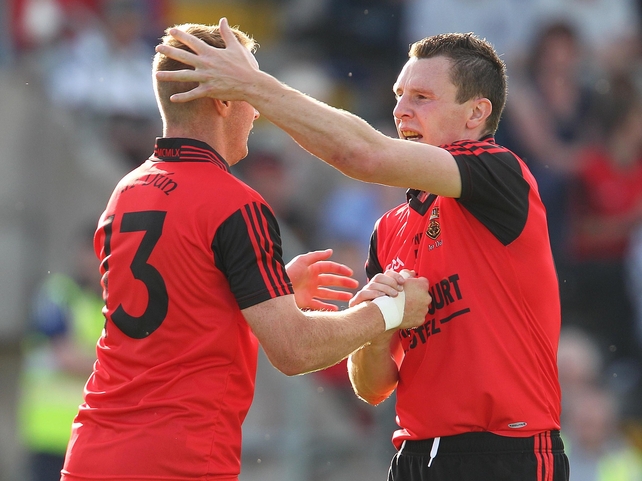 John Clarke celebrates his goal with Benny Coulter