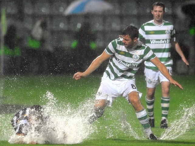 James Chambers battles the water and the submerged Diego