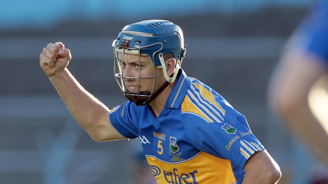 James Barry celebrates an early Tipperary goal as the Premier County crushed Galway at Semple Stadium