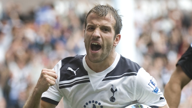 Rafael van der Vaart opened the scoring for Spurs before coming off injured at half-time