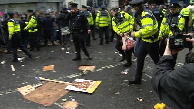 Dublin - Violence after fees protest 