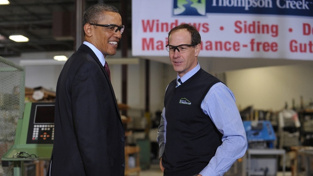 Barack Obama - Visited a window factory near Washington yesterday Barack Obama - Visited a window factory near Washington yesterday