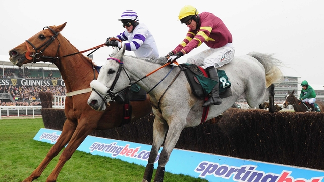 Beshabar (chestnut) - made amends for his Cheltenham defeat by winning the Scottish National