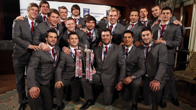 England were presented with the RBS 6 Nations trophy later in the evening
