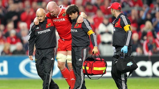 Paul O'Connell - reports indicate the Munster second row has snapped his Achilles tendon or damaged ankle ligaments
