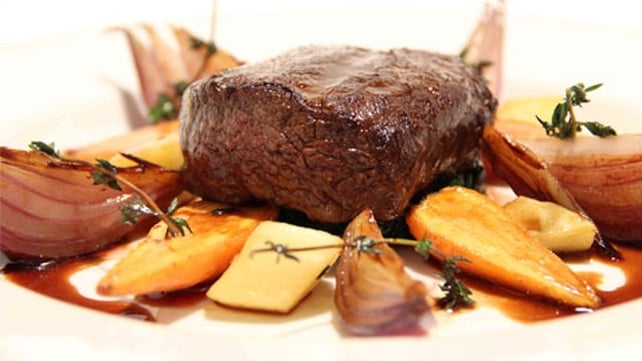 Roast Canon of Venison with a Natural Jus and Roast Root Vegetables Roast Canon of Venison with a Natural Jus and Roast Root Vegetables