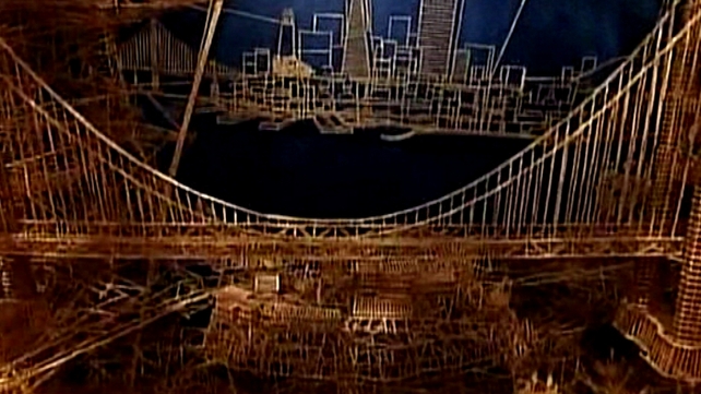 Sculpture - The Golden Gate bridge in toothpicks Sculpture - The Golden Gate bridge in toothpicks