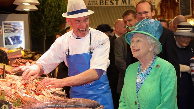 Cork - The Queen visited the English Market in the city Cork - The Queen visited the English Market in the city