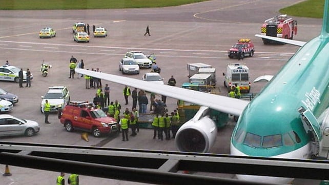 Cork Airport - Man was finally subdued (Pic: John Peavoy) Cork Airport - Man was finally subdued (Pic: John Peavoy)