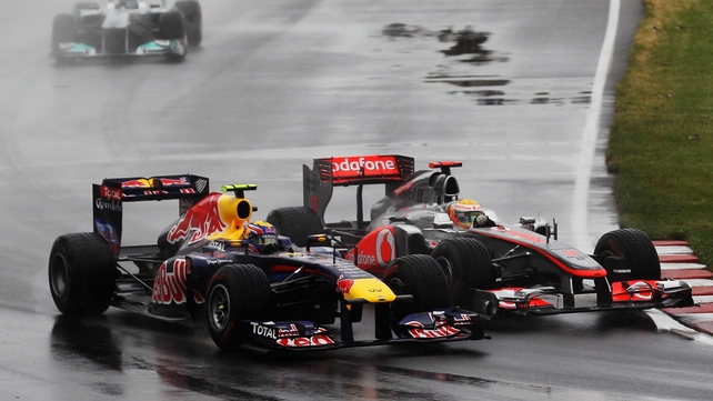 Lewis Hamilton (right) in action at the Canada GP - The McLaren man's erratic driving has attracted criticism