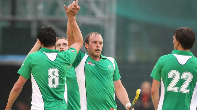 Conor Harte hit the post with a drag flick from a penalty corner in the first half
