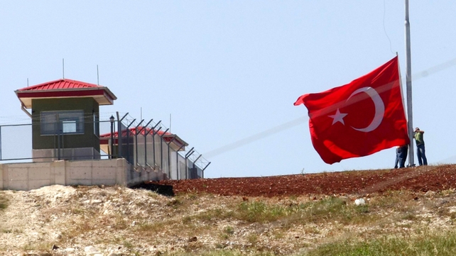 The Turkish border with Syria stretches 900km The Turkish border with Syria stretches 900km