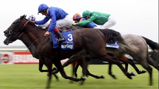 Blue Bunting - Swooped late to win the Darley Irish Oaks under Frankie Dettori