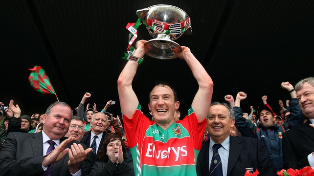 Mayo captain Alan Dillon lifts the cup following the Connacht Final win over Roscommon