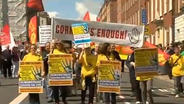Dublin - Protesters oppose austerity measures Dublin - Protesters oppose austerity measures