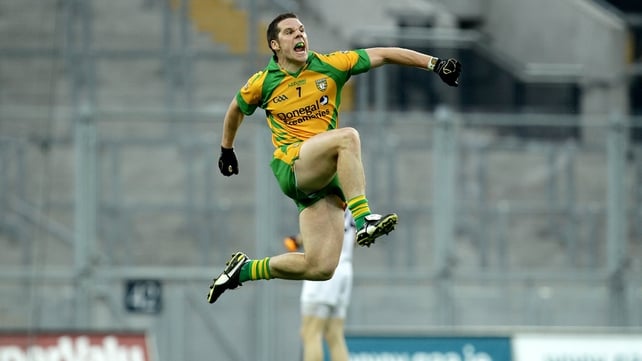 Kevin Cassidy celebrates his extra-time winning point for Donegal against Kildare