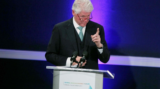 Bill Clinton addressing the Global Irish Economic Forum at Dublin Castle Bill Clinton addressing the Global Irish Economic Forum at Dublin Castle
