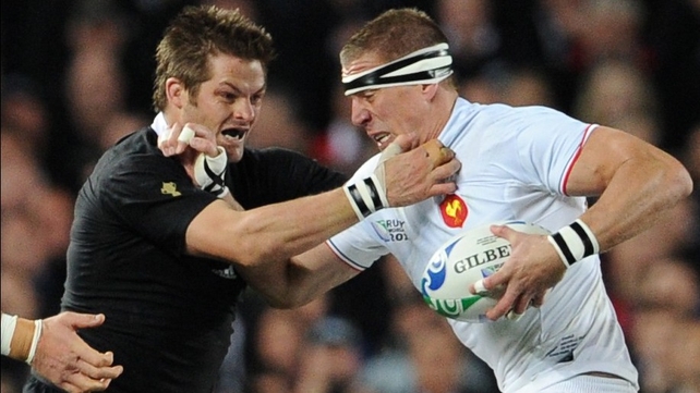 Final contest - Richie McCaw and Imanol Harinorduquy during today's match