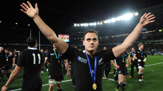 Israel Dagg celebrates winning with Rugby World Cup final