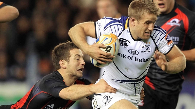 Luke Fitzgerald is stopped by the Edinburgh defence