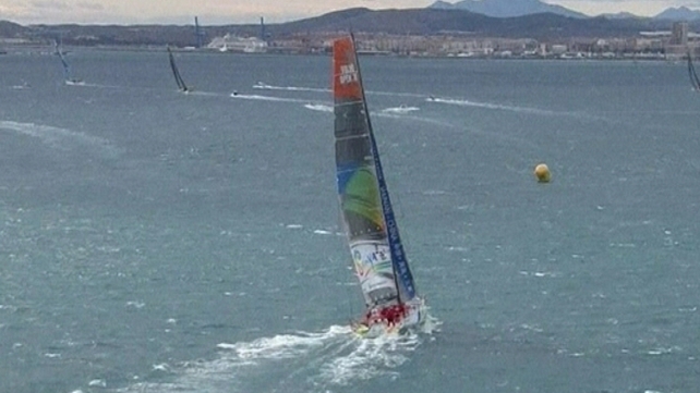 Team Sanya's hull was damaged this morning Team Sanya's hull was damaged this morning